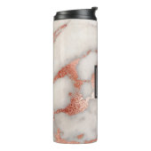 Rosa Gold Marmor Elegantes Monogramm Thermosbecher (Nach links gedreht)
