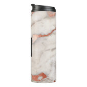 Rosa Gold Marmor Elegantes Monogramm Thermosbecher (Nach rechts gedreht)