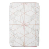 Rosa-Gold-Marmor-Geometrisches Muster Badematte (Vorderseite Vertikal)
