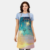 Rosa Gold-Marmor-Geschäftspersonal Einheitliches M Schürze (Getragen)