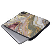 Rosa Gold Marmor Laptop Hülle Luxus Case (Vorne Knopf)