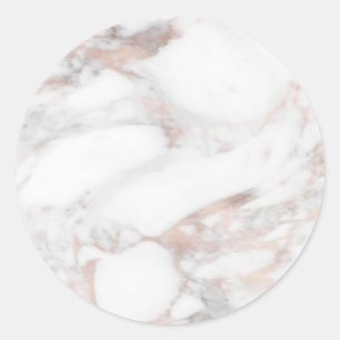 Rosa Gold Marmor Leer Modern Elegantes Template Runder Aufkleber