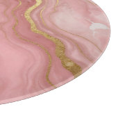 Rosa Gold Marmor Luxus Abstrakt Schneidebrett (Ecke)