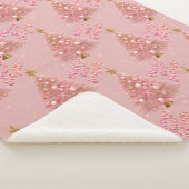 Rosa Gold Merry und helle Weihnachtsbaum Sherpadecke (3/4)