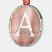 Rosa-Gold-Metallic-Monogramm Ornament Aus Metall (Links)