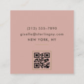 Rosa Gold Metallic QR Code Quadratische Visitenkarte (Rückseite)