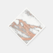 Rosa Gold Metallische Blush Marmor Hochzeit Serviette (Ecke)