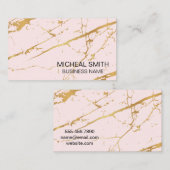 Rosa Gold-Metallische Marmor | Abstrakte Kunst Visitenkarte (Vorne/Hinten)