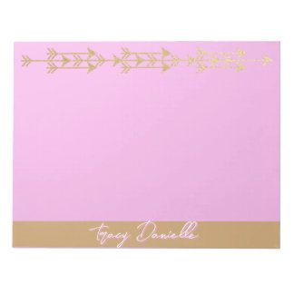 Rosa & Gold minimalist personalisiert Notizblock