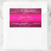 Rosa Gold mit Glitzer- und Erstmarken Rechteckiger Aufkleber (Tasche)