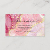 Rosa Gold Moderne Aquarellfarben Alkohol Tinte Gli Visitenkarte (Rückseite)