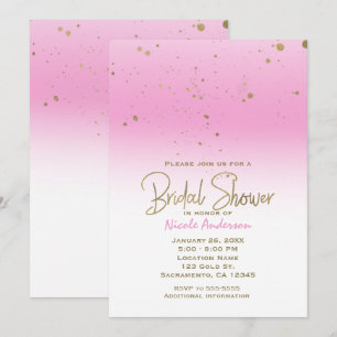 Rosa & Gold Moderne Glamour BRAUTSHOWER Elegant Einladung