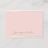 Rosa Gold Moderne, handgeschriebene Skriptvorlage Visitenkarte (Vorderseite)