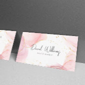 Rosa Gold Moderne Kunst Flüssige Wasserfarbe Visitenkarte