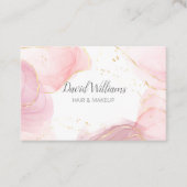 Rosa Gold Moderne Kunst Flüssige Wasserfarbe Visitenkarte (Vorderseite)