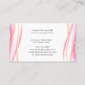 Rosa Gold Moderne Kunst Flüssigkeit Farbe Wasser Visitenkarte (Rückseite)