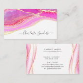 Rosa Gold Moderne Kunst Flüssigkeit Farbe Wasser Visitenkarte (Vorne/Hinten)