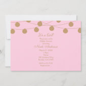 Rosa & Gold Moderne String Lights Chic Einladungen (Vorderseite)