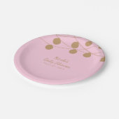 Rosa & Gold Moderne String Lights Chic Party Pappteller (Schrägansicht)