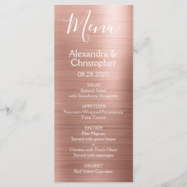 Rosa Gold Moderne und elegante Hochzeitsmenüs Menükarte