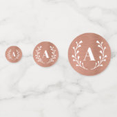 Rosa-Gold-Monogramm jedes Personalisierte Anfangss Konfetti (Vorderseiten)