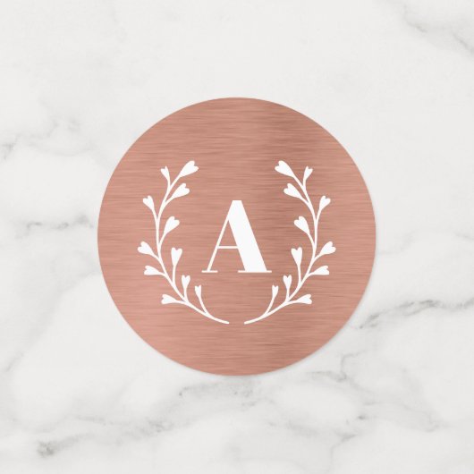 Rosa-Gold-Monogramm jedes Personalisierte Anfangss Konfetti (Klein Vorderseite)