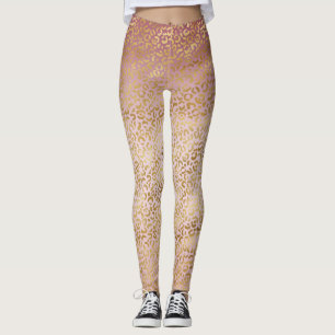 Rosa Gold Ombre Leopard Print Leggings