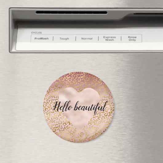 Rosa Gold Ombre Leopard Print Magnet (In Situ (Geschirrspüler))