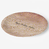 Rosa Gold Ombre Leopard Print          Pappteller (Schrägansicht)