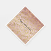 Rosa Gold Ombre Leopard Print Serviette (Ecke)