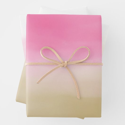 Rosa Gold Ombre Wasserfarbe Geschenkpapier Set (Beispiel)