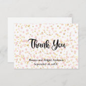 Rosa-Gold-Overlay-Hochzeit Dankeskarte (Vorne/Hinten)