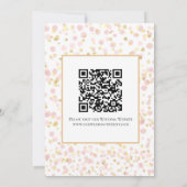 Rosa Gold Overlay QR Code Hochzeit Termin Karte (Rückseite)
