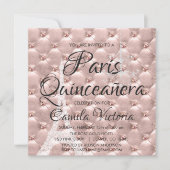 Rosa Gold Paris Quinceñera Celebration Einladung (Vorderseite)