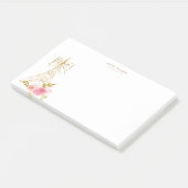 Rosa Gold Pariser Chic Monogramm Post-it Klebezettel (angewinkelt)