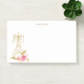 Rosa Gold Pariser Chic Monogramm Post-it Klebezettel (Büro)