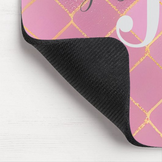 Rosa Gold Personalisiert Mousepad (Ecke)