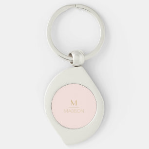 Rosa & Gold personalisiertes Monogramm   Name Schlüsselanhänger