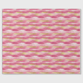 Rosa Gold Pinselstrich Stilwrapping Paper Roll Geschenkpapier (Flach)