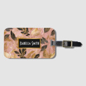 Rosa Gold Popular Boho Blätter Collection Gepäckanhänger (Vorderseite (Horizontal))