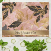Rosa Gold Popular Boho Blätter Collection Geschirrtuch (Gefaltet)