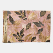 Rosa Gold Popular Boho Blätter Collection Geschirrtuch (Horizontal)
