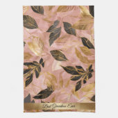 Rosa Gold Popular Boho Blätter Collection Geschirrtuch (Vertikal)