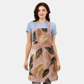 Rosa Gold Popular Boho Blätter Collection Schürze (Getragen)