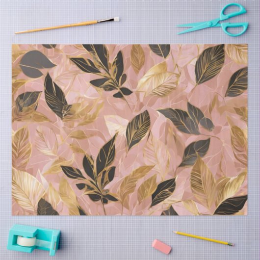 Rosa Gold Popular Boho Blätter Collection Seidenpapier (Basteln)