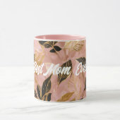 Rosa Gold Popular Boho Blätter Collection Tasse (Zentrum)