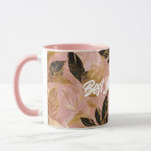 Rosa Gold Popular Boho Blätter Collection Tasse (Links)