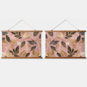 Rosa Gold Popular Boho Blätter Collection Wandteppich Mit Holzrahmen (Doppelt)