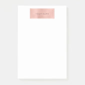 Rosa Gold Powder Rectangle Luxus Weiß Post-it Klebezettel (Vorderseite)