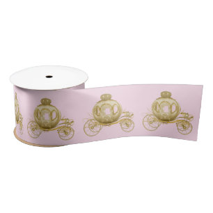 Rosa Gold Princess Carriage Satinband